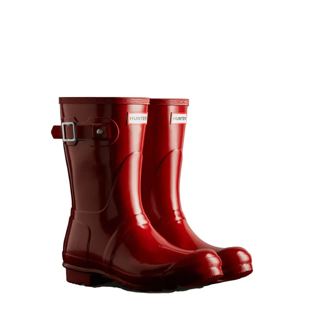 Hunter Women's Original Short Gloss Rain Boots -   Military Red