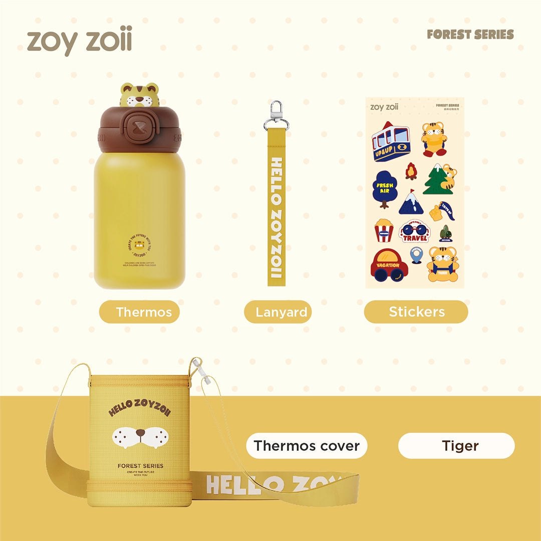 Zoyzoii - Forest Series Thermos Bottle 450ml: Tiger