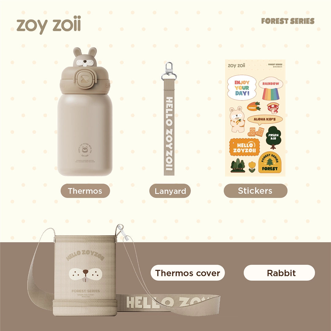 Zoyzoii - Forest Series Thermos Bottle 450ml: Rabbit