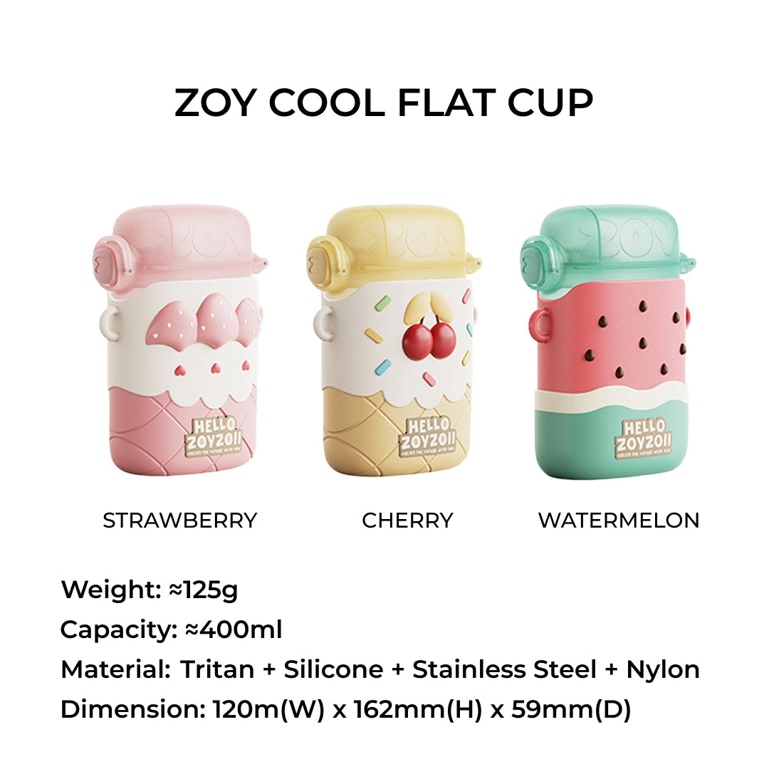 Zoyzoii - Zoy Flat Cup 400ml: Watermelon