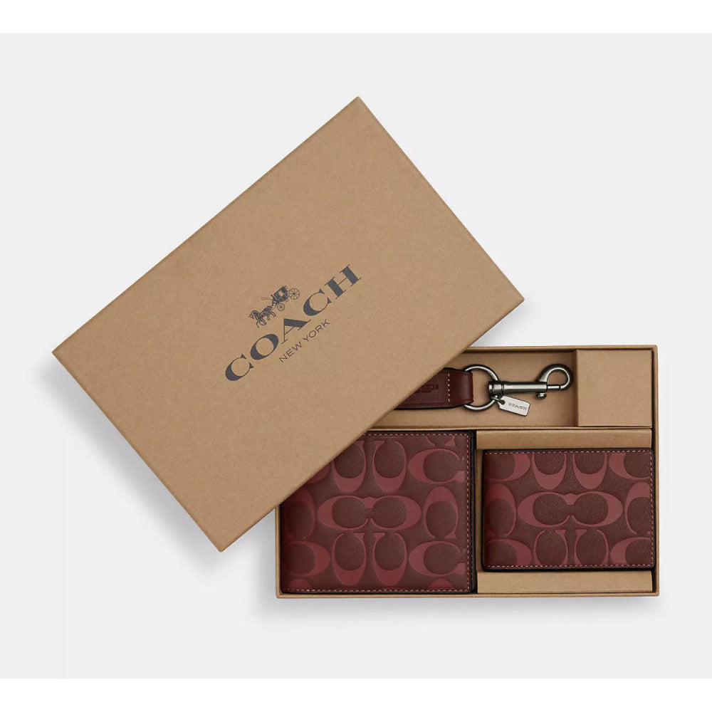 Coach Erkek Boxed Deri Cüzdan & Kartlık Set