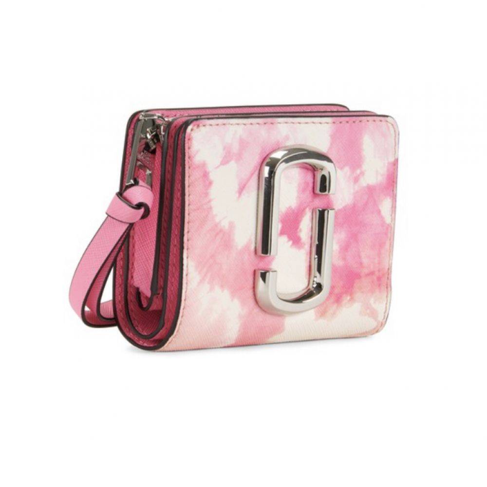 Marc Jacobs The Snapshot Pink Tie Dye Mini Compact  Deri Cüzdan - HEMEN TESLİMDE