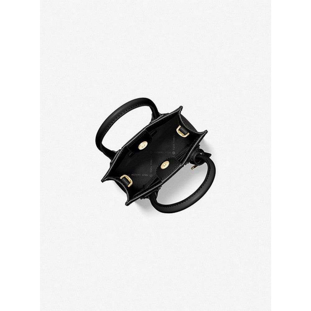 Michael Kors Mercer Extra-Small Pebbled Leather Crossbody Bag Black - Hemen Teslimde