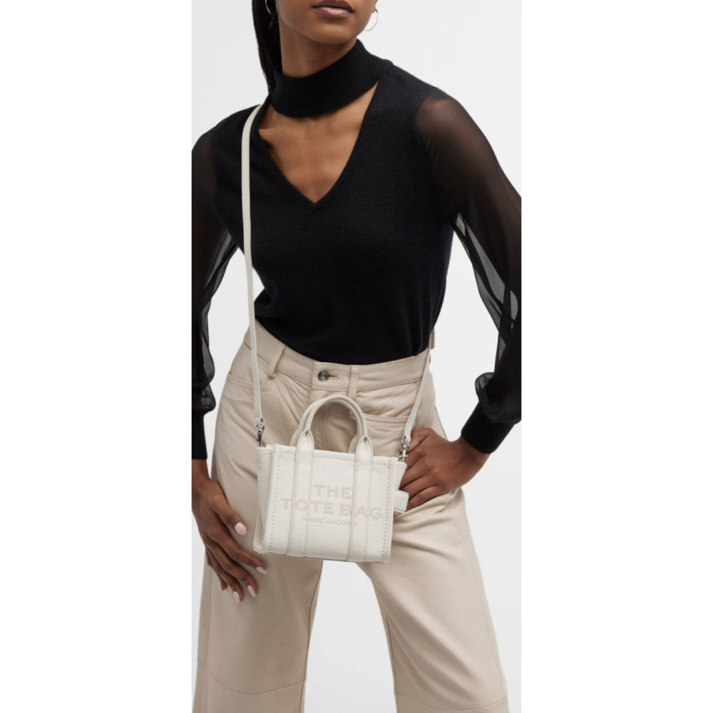 Marc Jacobs The Leather Crossbody Tote Bag - Cotton/ Silver  - HEMEN TESLİMDE