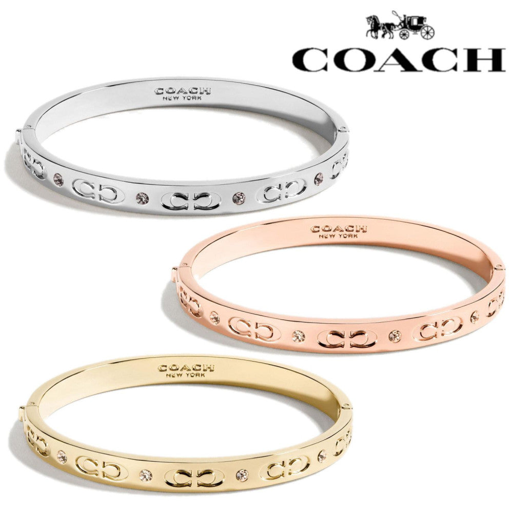 Coach Signature Hinged Bangle  -  Gold