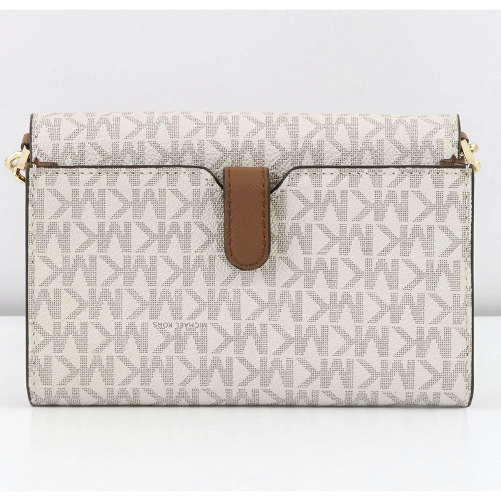 Michael Kors Jet Set Travel Medium Logo Smartphone Crossbody Bag Vanilla