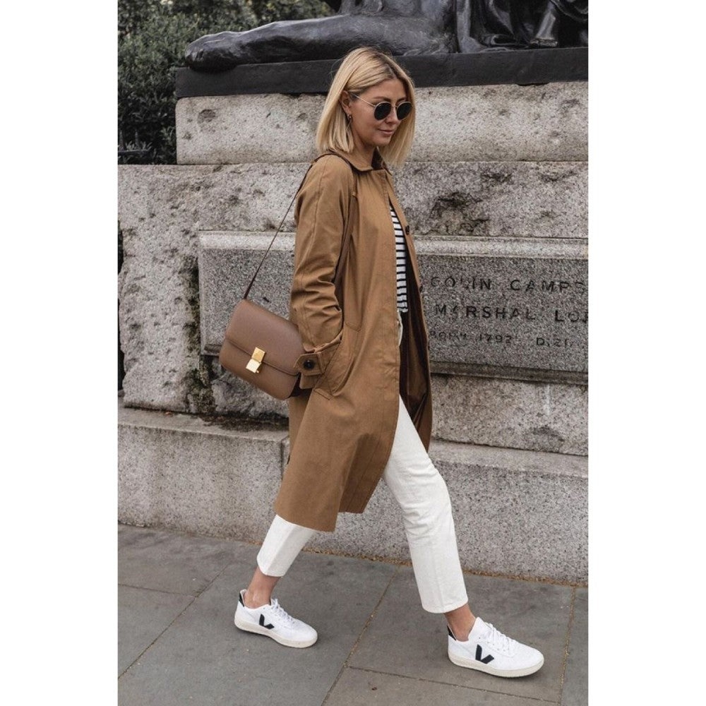 Veja V-10 Trainers Beyaz Siyah Queen Kadın Deri Sneaker