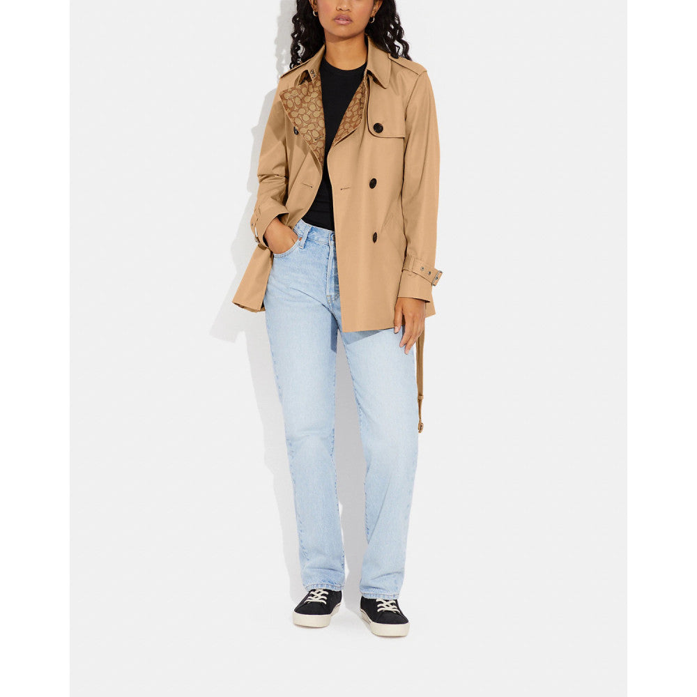 Coach Signature Lapel Short Trench