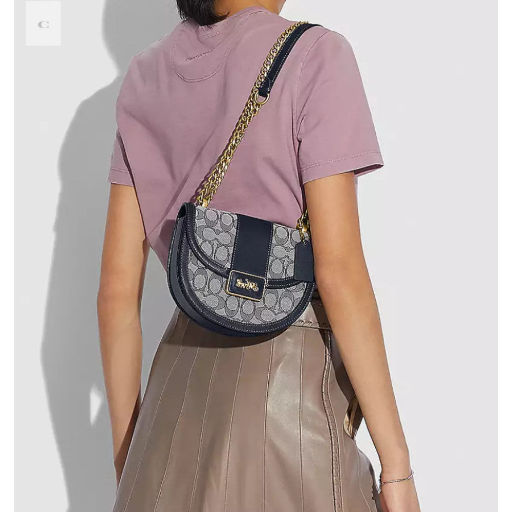 Coach Alie Saddle Bag In Signature Jacquard Kadın Çanta -SEZON