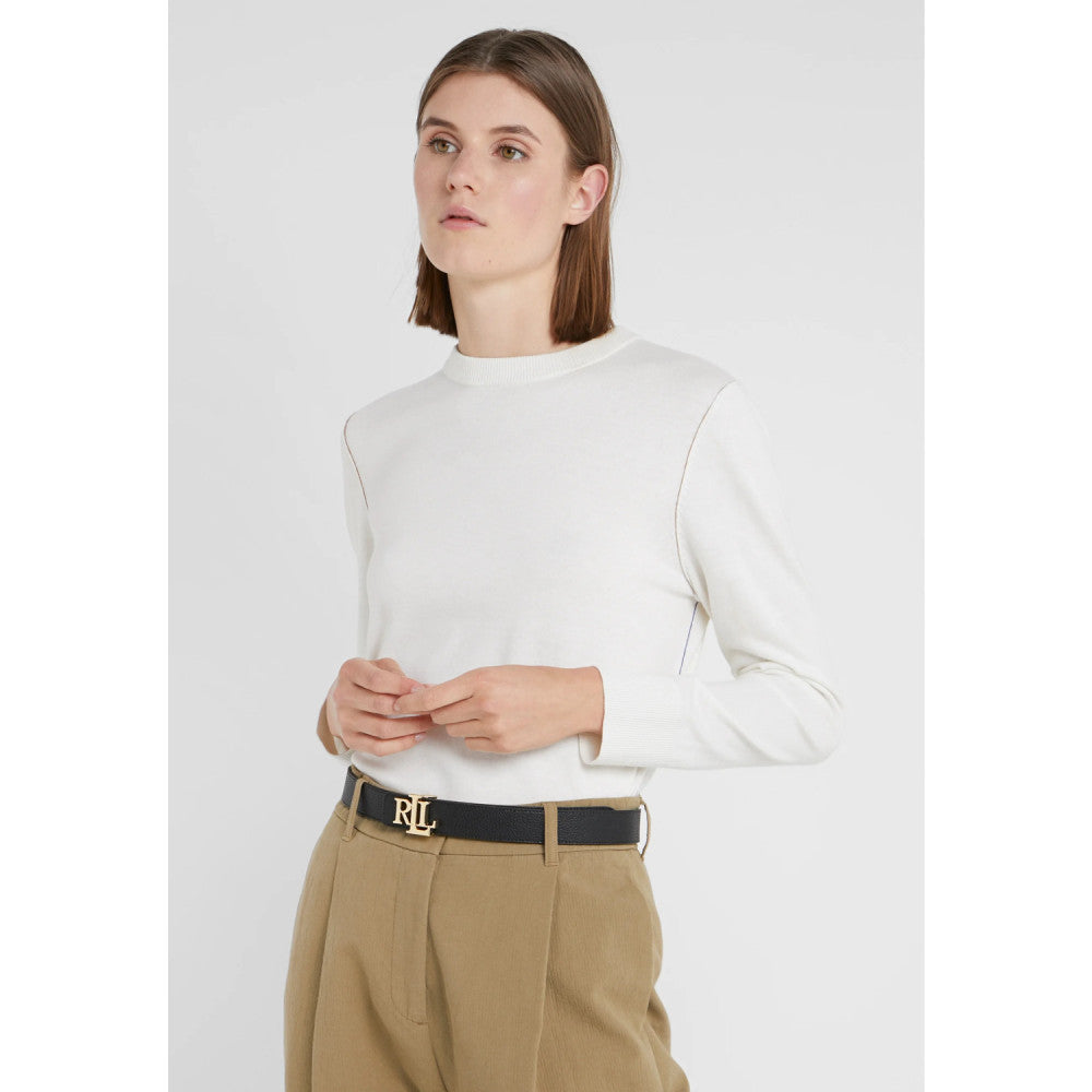 Ralph Lauren Logo Reversible Pebbled Leather Belt Black/Lauren Tan Çift Taraflı Kadın Deri Kemer - Hemen Teslimde
