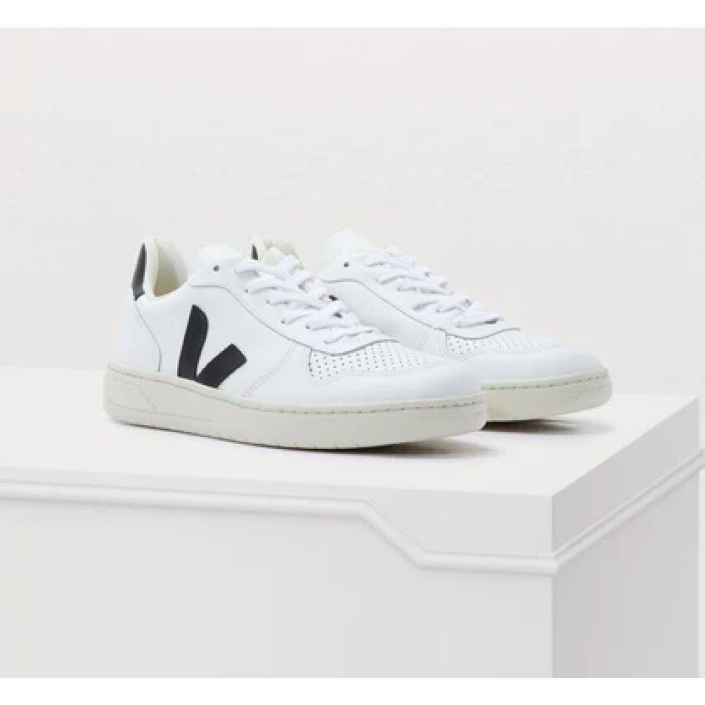 Veja V-10 Trainers Beyaz Siyah Queen Kadın Deri Sneaker