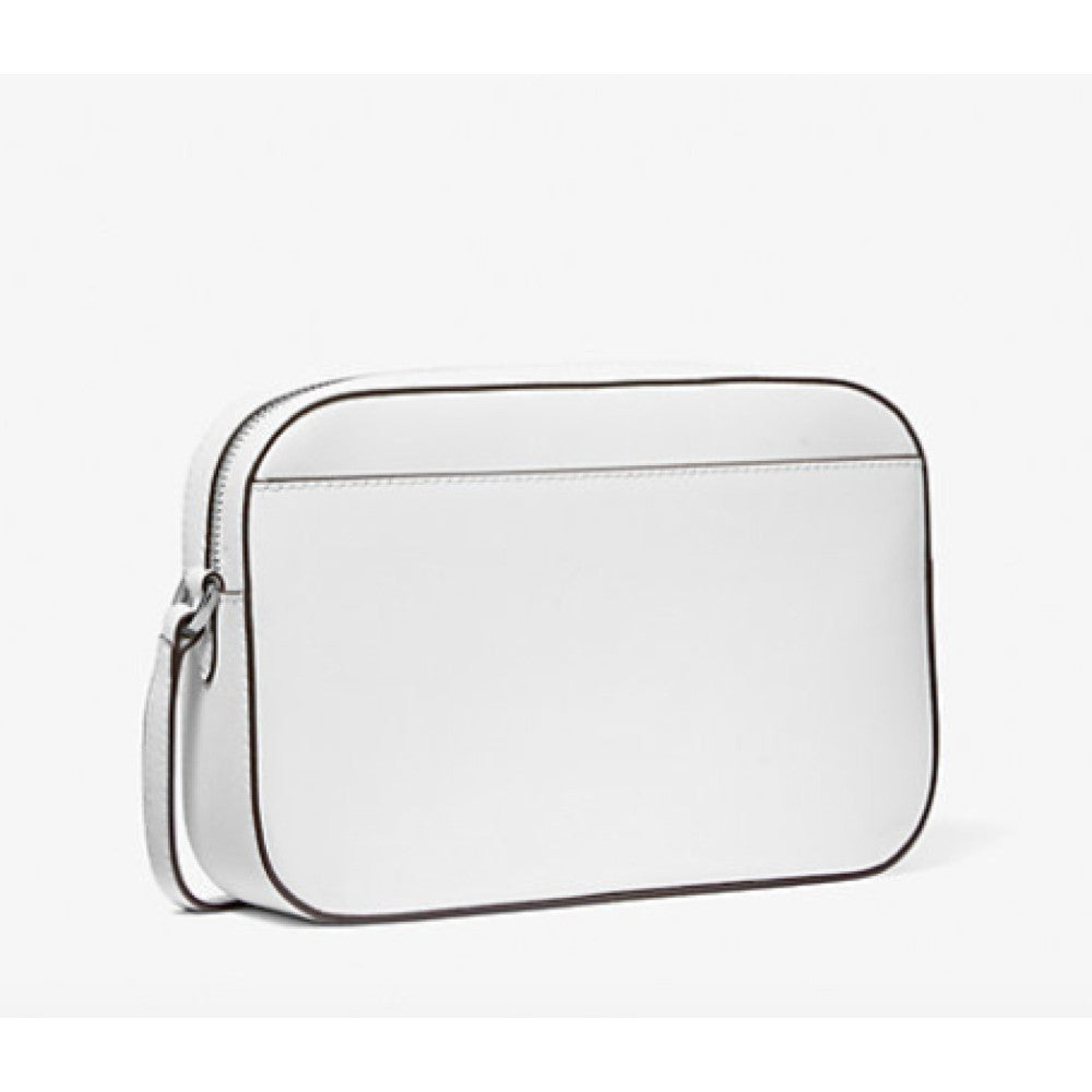 Michael Kors Jet Set Large Saffiano Leather Crossbody Bag-OPTIC WHITE - Hemen Teslimde