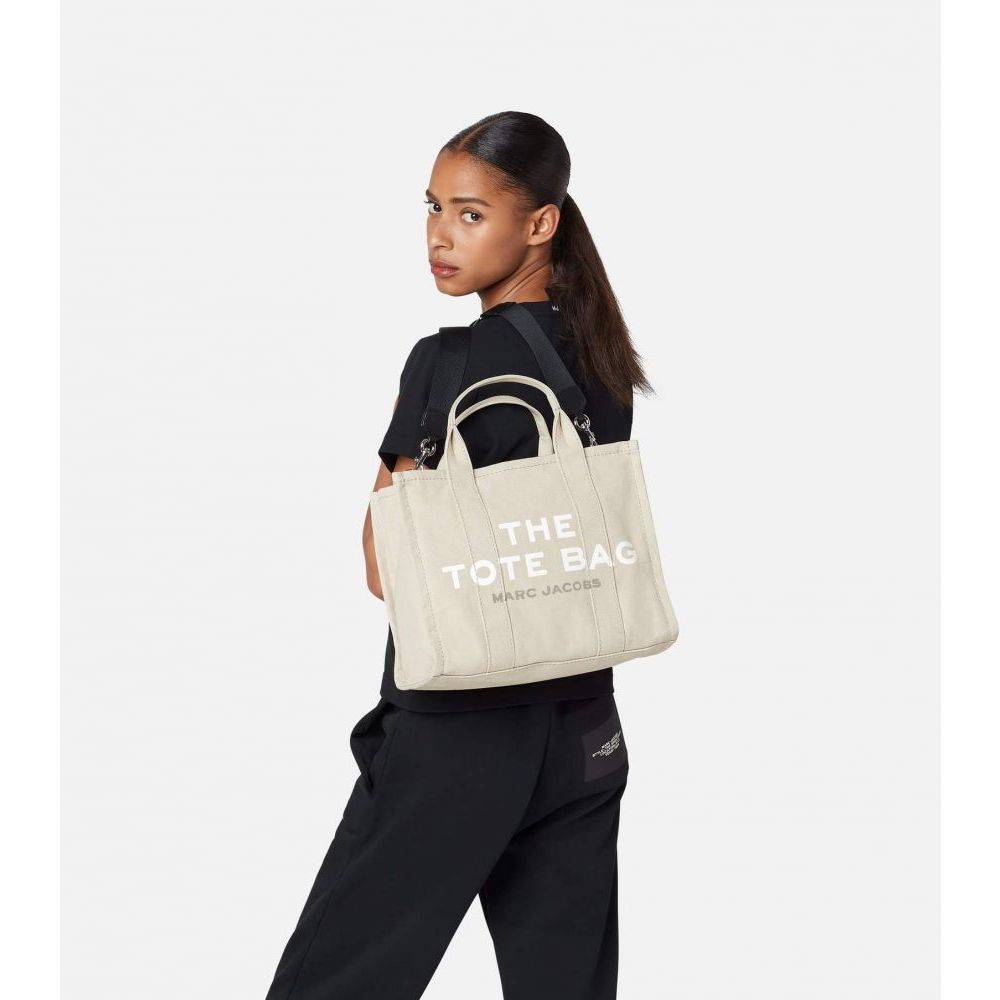 Marc Jacobs The Medium Canvas Tote Beige Bag - HEMEN TESLİMDE